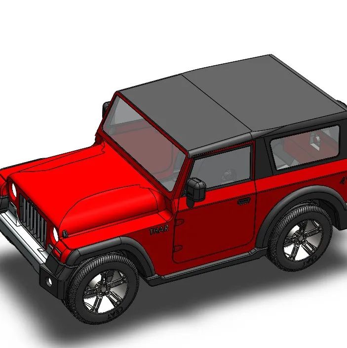 【汽车轿车】Mahindra Thar吉普车简易模型3D图纸 Solidwork设计 附STP