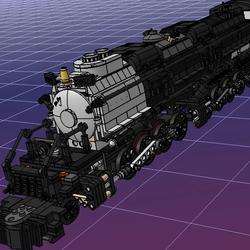 【其他车型】Big Boy X4023转向架式蒸汽机车拼装模型3D图纸 STP格式