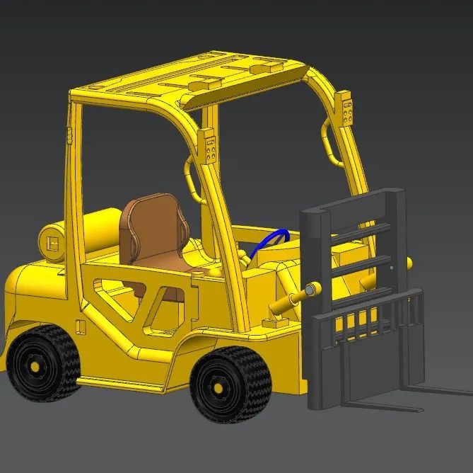 【工程机械】fork-lift-35小型叉车造型3D图纸 STP obj格式