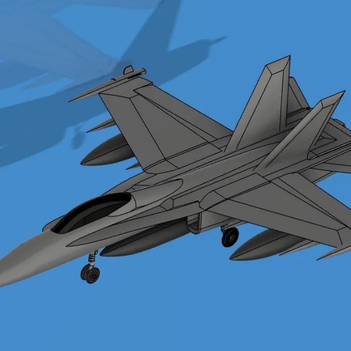 【飞行模型】CF-18 Hornet战斗机简易模型3D图纸 STEP STL格式