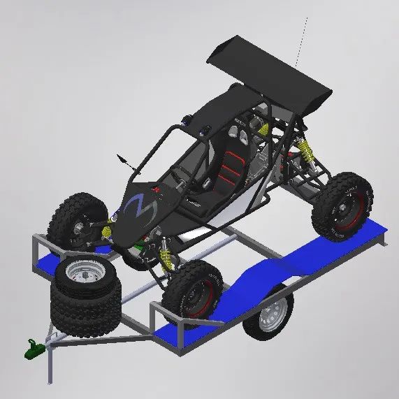 【卡丁赛车】kart-cross carretinha卡丁车及其拖车3D数模图纸 STP格式