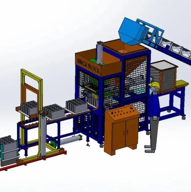 【工程机械】Brick Block Machine砖块机3D数模图纸 x_t igs step格式