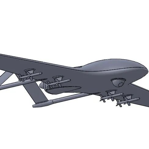 【飞行模型】bayraktar tb2 drone无人机简易造型3D图纸 Solidworks设计