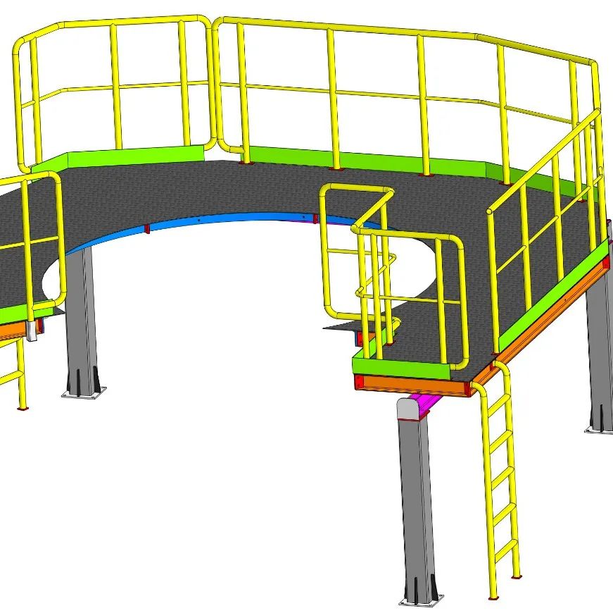 【工程机械】C字型环形操作平台3D数模图纸 STP格式