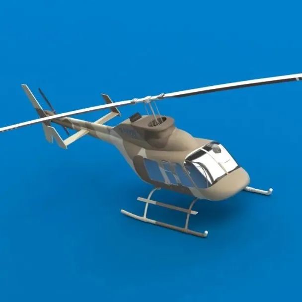 【飞行模型】Bell 206 helicopter贝尔206直升机3D数模图纸 STEP格式