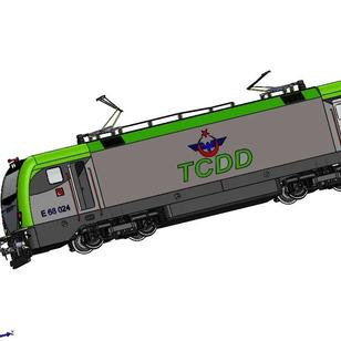【其他车型】TCDD E68000电力机车3D数模图纸 Solidworks设计