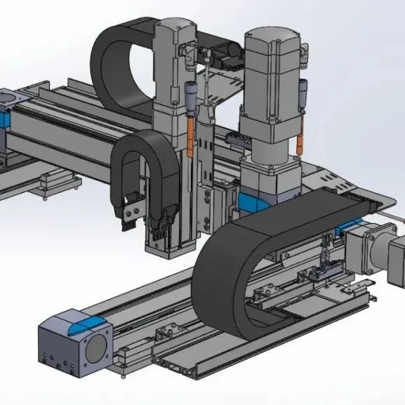 【工程机械】Servo 3 axis module伺服三轴模块3D数模图纸 STEP格式