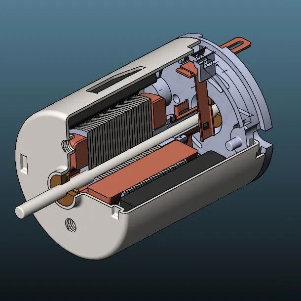 【发动机电机】DC motor 8-12V直流电机3D数模图纸 Solidworks设计