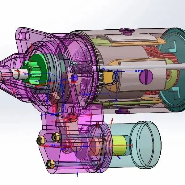 【工程机械】Starter起动机起动器3D数模图纸 Solidworks设计 附IGS