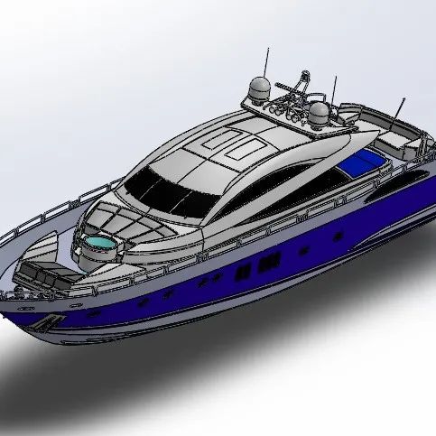 【海洋船舶】Sunseeker yacht游艇模型3D图纸 Solidworks设计