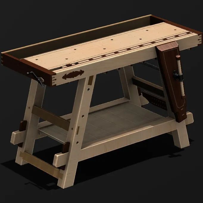 【工程机械】Moravien workbench木质工作台3D数模图纸 Solidworks设计