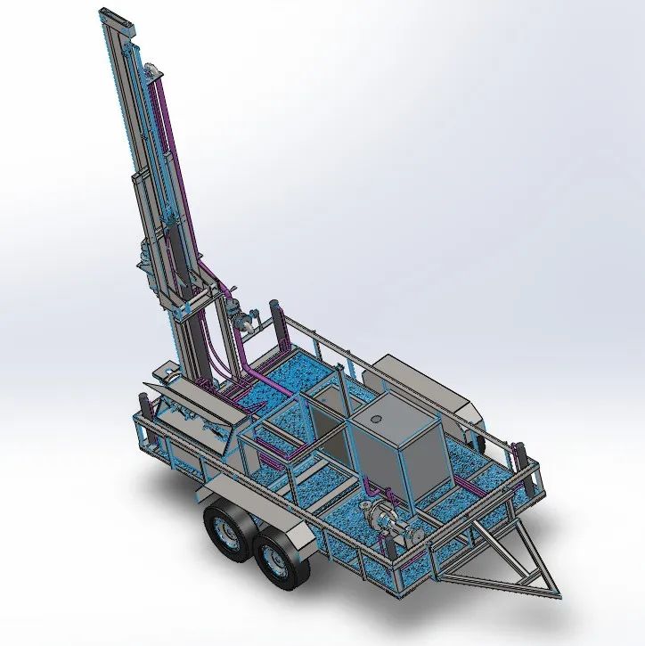 【工程机械】水井钻机3D数模图纸 Solidworks设计