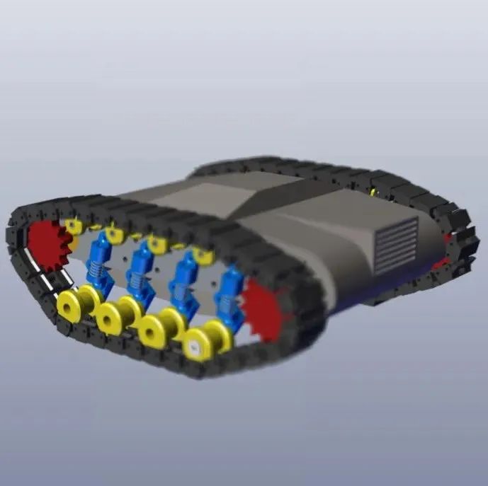 【工程机械】直流电机履带坦克玩具模型3D图纸 STEP格式