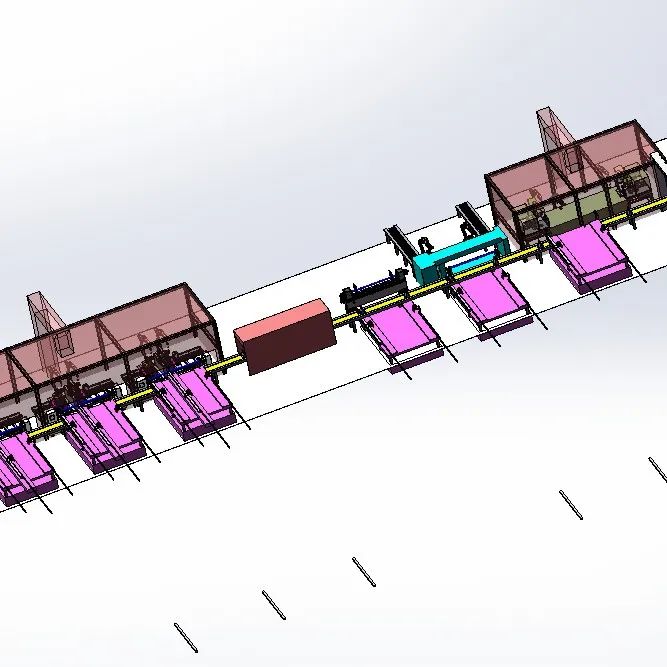 【非标数模】刀轴焊接生产线3D数模图纸 Solidworks设计 附IGS STP