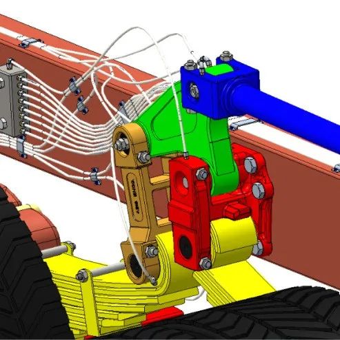 【工程机械】卡车双联轴悬架3D数模图纸 STP格式