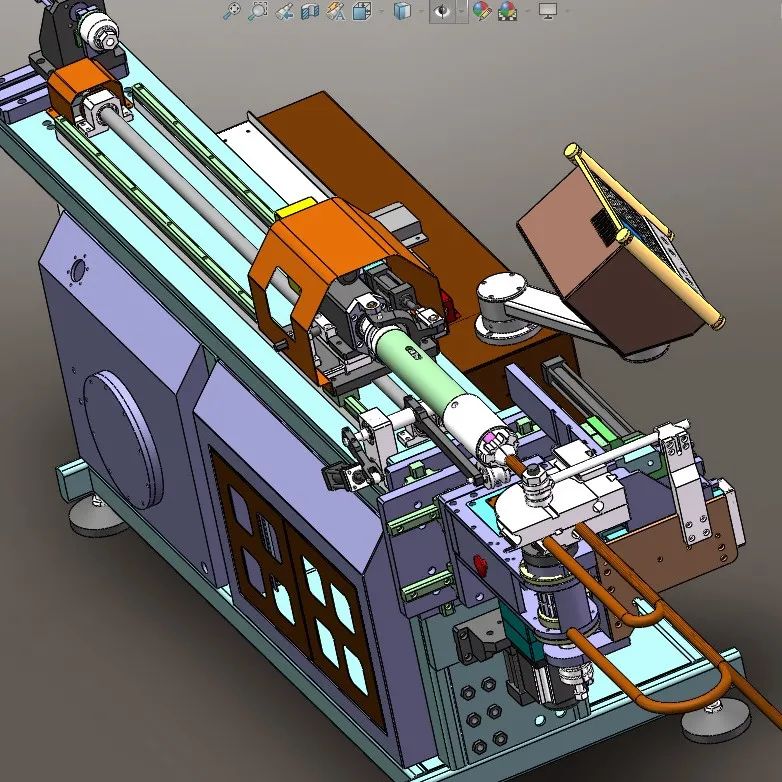 【工程机械】双模弯管机3D数模图纸 Solidworks设计