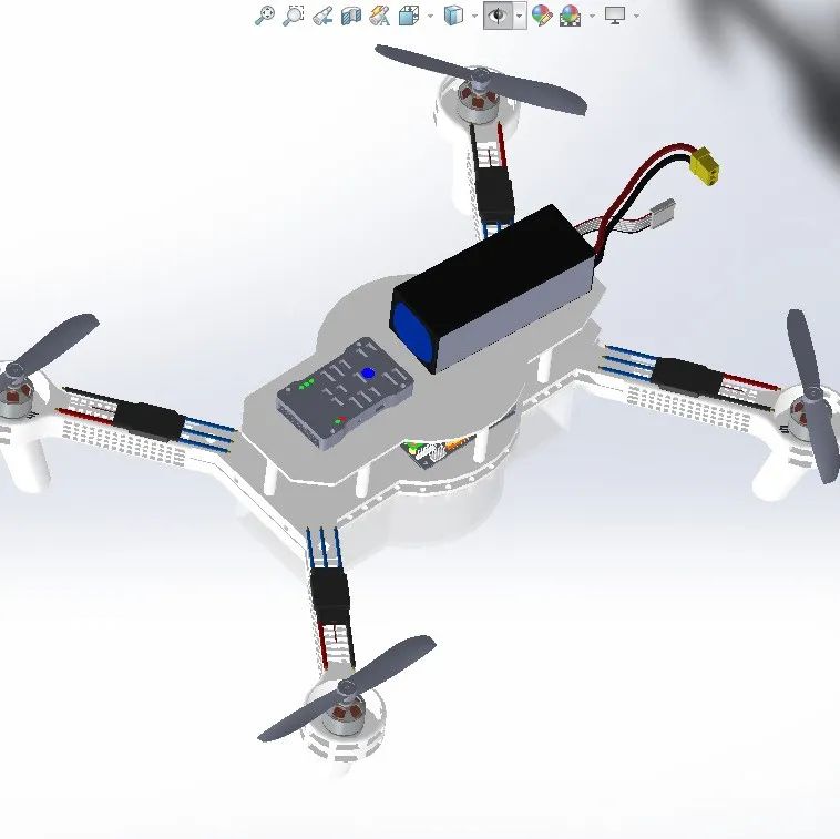 【飞行模型】UAV-Drone-5四轴无人机3D数模图纸 Solidworks设计