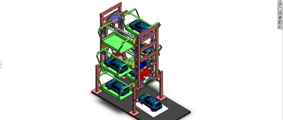 【工程机械】rotating-parking立体停车 库3D数模图纸 Solidworks设计