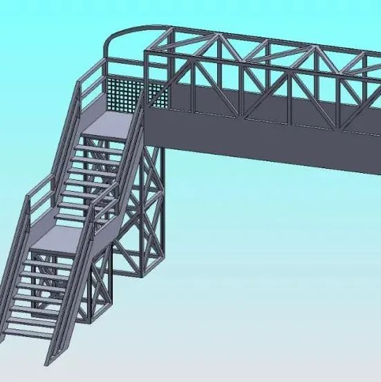 【工程机械】Footbridge天桥模型3D图纸 Solidworks设计