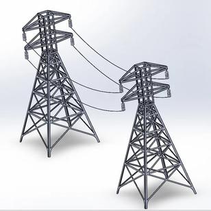 【工程机械】electric-tower电力铁塔3D数模图纸 Solidworks设计