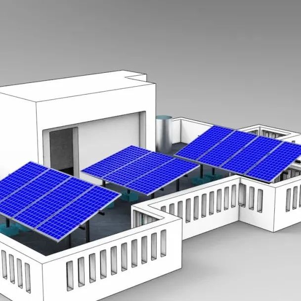 【工程机械】屋顶太阳能板装置3D数模图纸 Solidworks设计