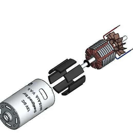 【发动机电机】12V DC Motor直流电机模型3D图纸 STEP格式