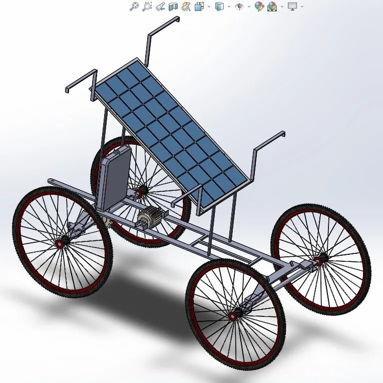 【其他车型】太阳能板小推车3D数模图纸 Solidworks设计