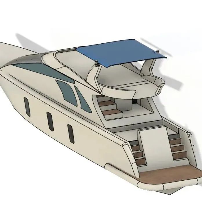 【海洋船舶】Azimut 62游艇简易造型3D图纸 STEP STL格式