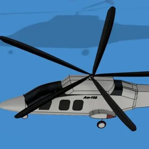 【飞行模型】AgustaWestland AW169直升机造型3D图纸 STEP STL格式