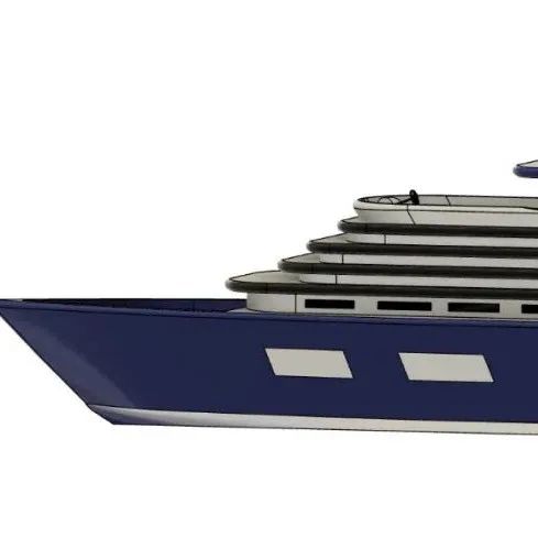 【海洋船舶】super yacht 62M游艇造型3D图纸 STEP STL格式