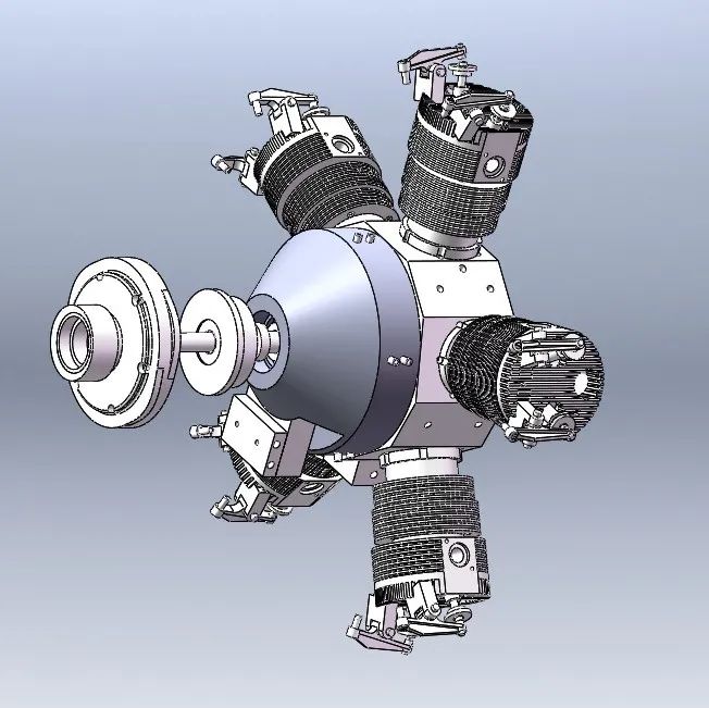 【发动机电机】Centa Edwards径向星型发动机3D数模图纸 Solidworks设计