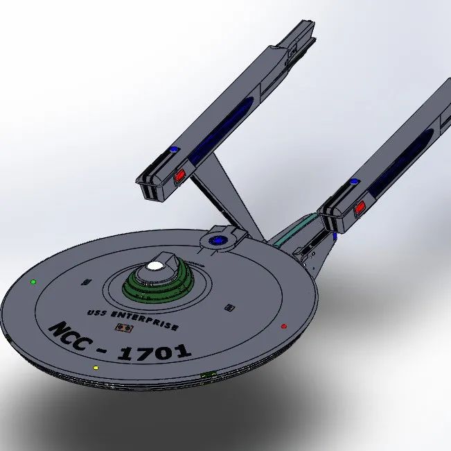 【飞行模型】Nave USS Enterprise宇宙飞船模型3D图纸 Solidworks设计