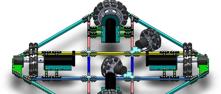 【机器人】omni wheel robot base全向轮机器人车底盘3D数模图纸 STEP格式