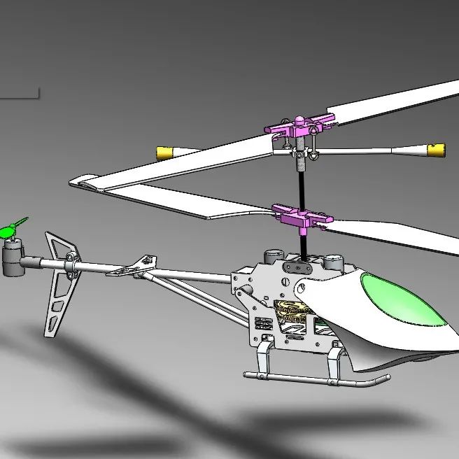 【飞行模型】HEL玩具直升机模型3D图纸 Solidworks设计