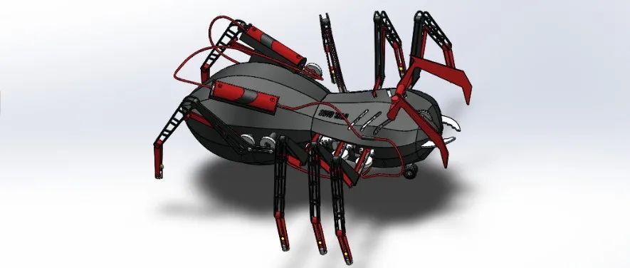 【机器人】径向运动机械蜘蛛模型3D图纸 Solidworks设计