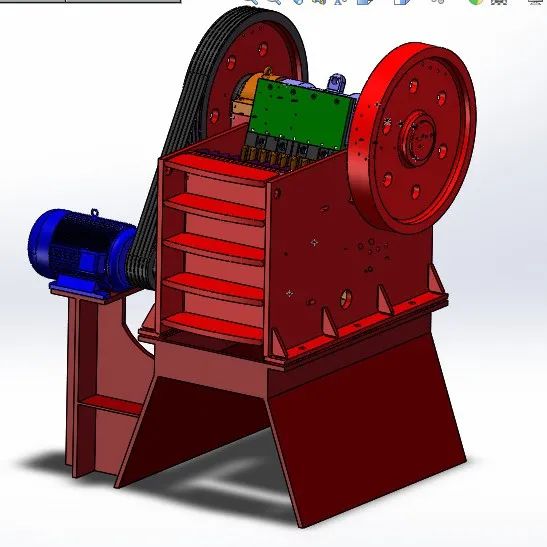 【工程机械】鄂破（PE6090颚式破碎机）图纸3D模型 Solidworks设计