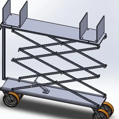 【工程机械】Hydraulic scissor lift液压剪式升降机3D数模图纸