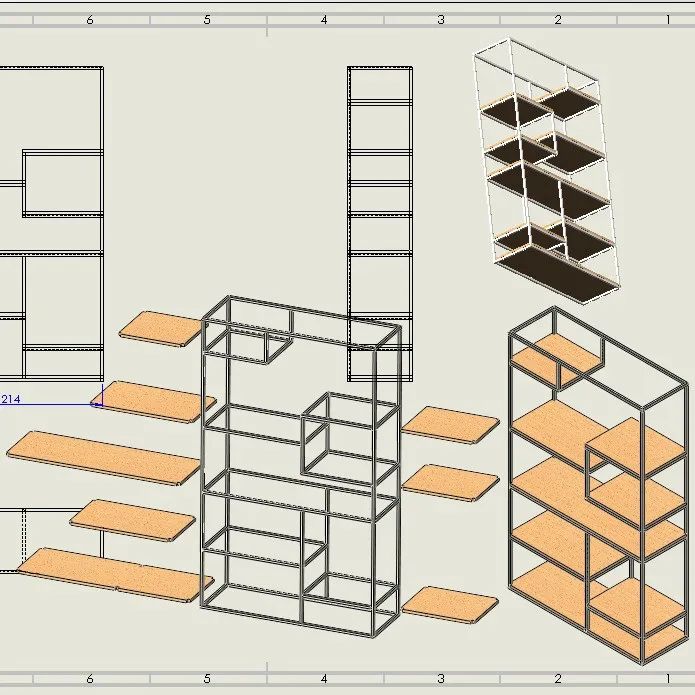 【工程机械】Shelves Model货架简易模型3D数模图纸 Solidworks设计