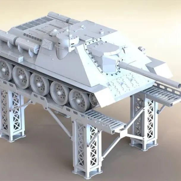 【武器模型】SU-100 SPG grill坦克摆件模型3D图纸 x_t step格式