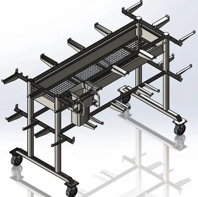 【工程机械】Bucket Holder支架小推车3D数模图纸 Solidworks设计