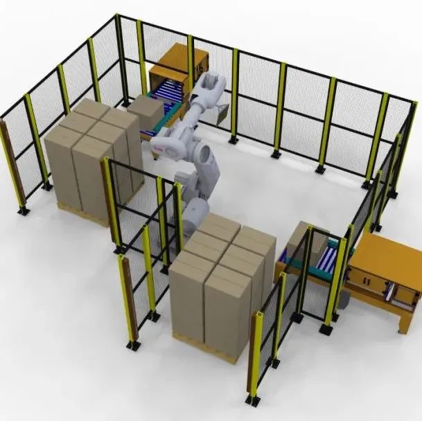 【工程机械】Palletizing Robotic Cell码垛机器人单元3D数模图纸