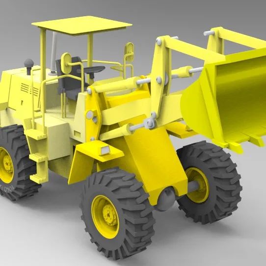 【工程机械】excavator model推土机铲车简易模型3D图纸 Solidworks设计