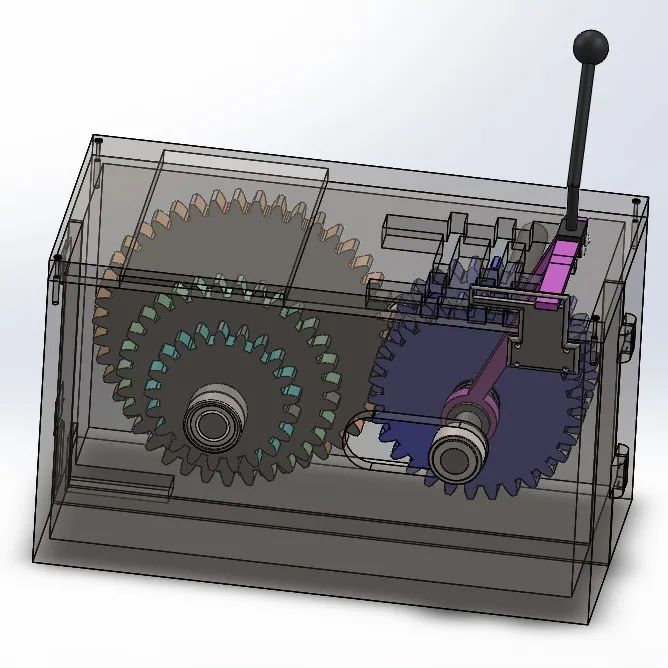 【差减变速器】gear-box-design渐开线齿轮箱3D数模图纸 Solidworks设计