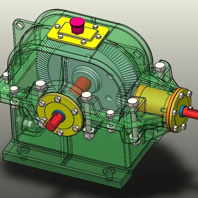 【差减变速器】Speed Reducing Gear Box单级锥齿轮箱3D数模图纸