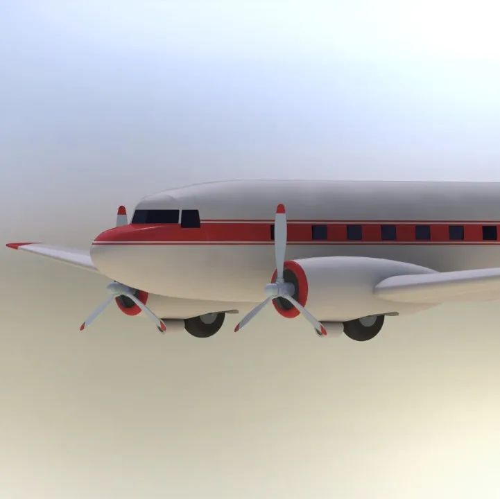 【飞行模型】Douglas DC-3固定翼螺旋桨驱动客机模型3D图纸 Solidworks设计