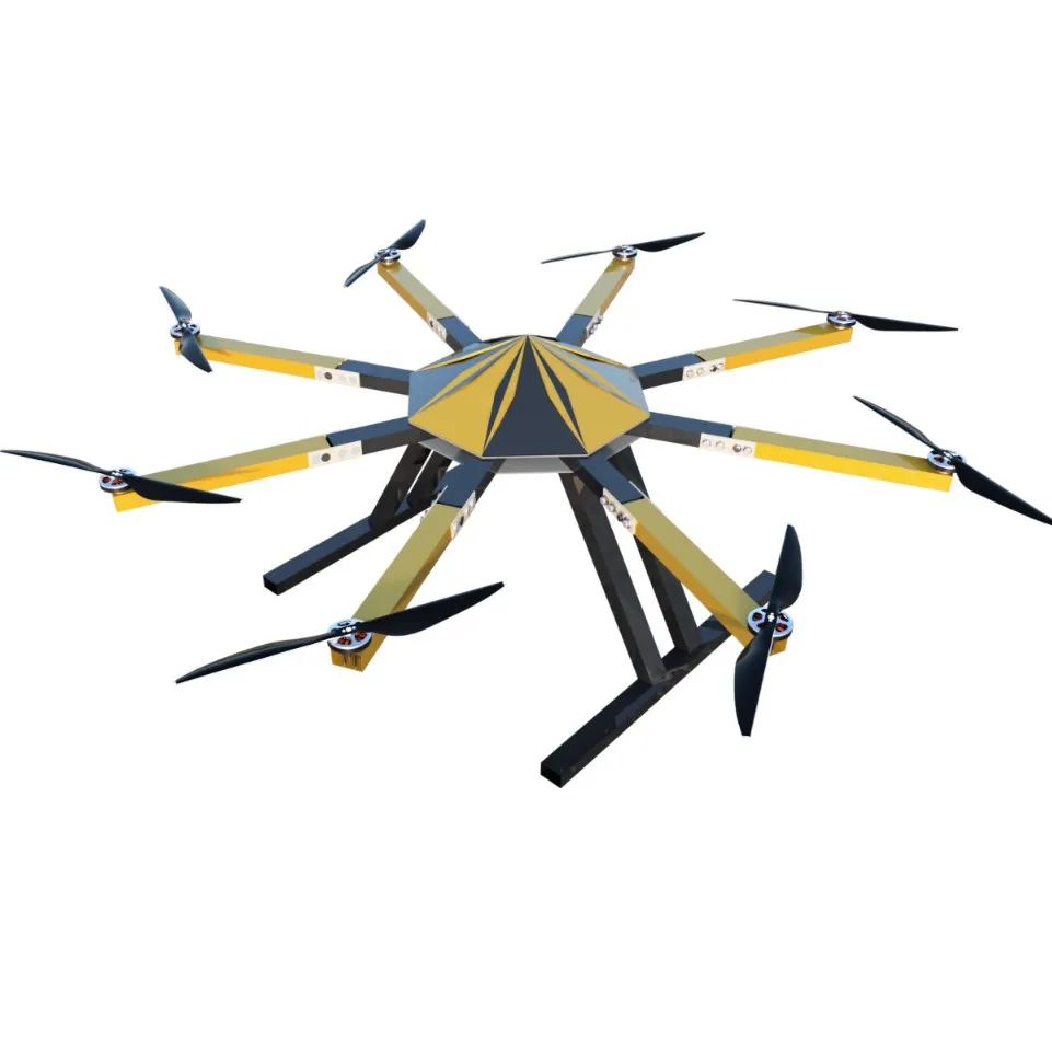 【飞行模型】drone-402简易八轴无人机模型3D图纸 STEP格式