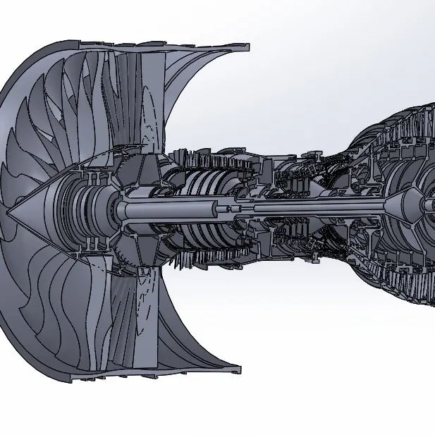 【发动机电机】Plane Engine航空发动机引擎模型3D图纸 Solidworks设计