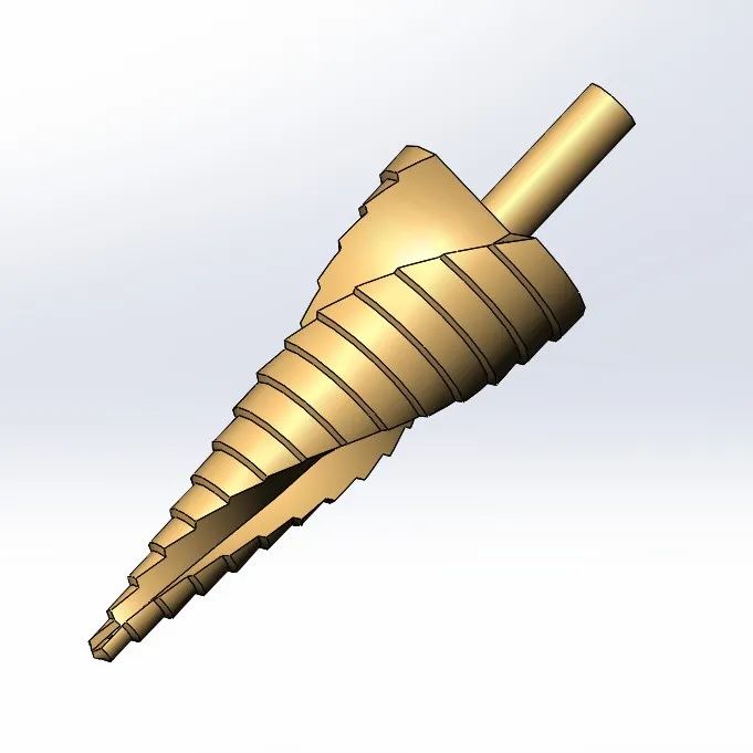 【工程机械】step-drill步进钻头模型3D图纸 Solidworks设计 附STEP