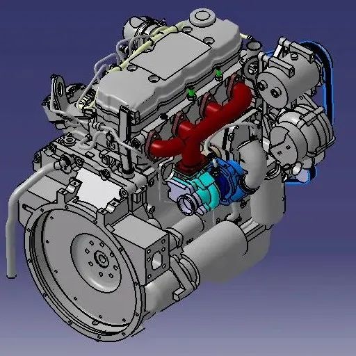 【发动机电机】Engine Cummins IB400.30L发动机模型3D图纸 STP格式