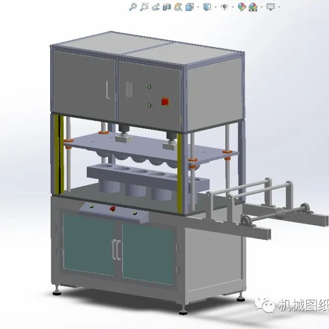 【非标数模】杯型口罩压制机3D图纸 Solidworks设计 附STEP